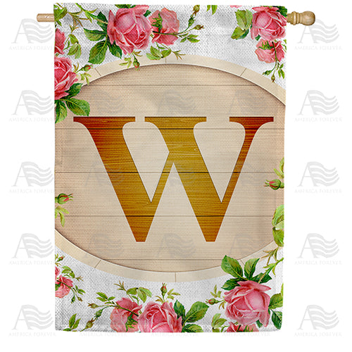 America Forever Country Roses Monogram House Flag