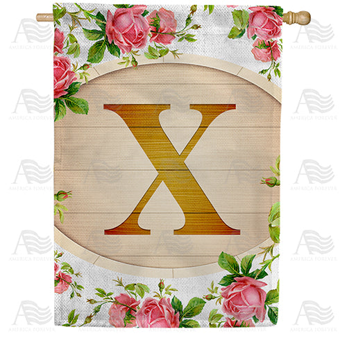 America Forever Country Roses Monogram House Flag