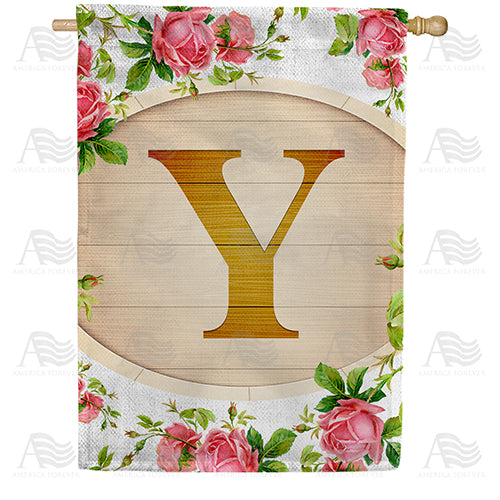 America Forever Country Roses Monogram House Flag