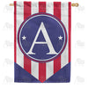 America Forever Red, White And Blue Emblem Monogram House Flag