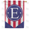 Red, White And Blue Emblem Monogram House Flag