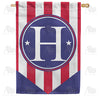 America Forever Red, White And Blue Emblem Monogram House Flag