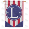 America Forever Red, White And Blue Emblem Monogram House Flag