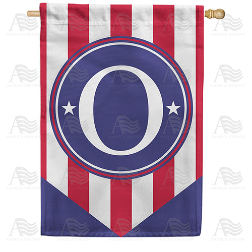 America Forever Red, White And Blue Emblem Monogram House Flag