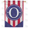 Red, White And Blue Emblem Monogram House Flag