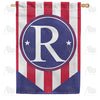 America Forever Red, White And Blue Emblem Monogram House Flag
