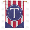 America Forever Red, White And Blue Emblem Monogram House Flag