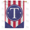Red, White And Blue Emblem Monogram House Flag