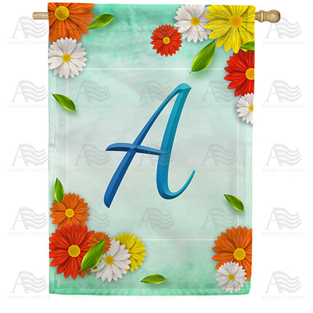 America Forever Bright Cosmos Monogram House Flag