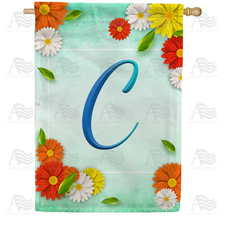 America Forever Bright Cosmos Monogram House Flag
