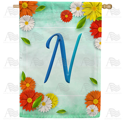 America Forever Bright Cosmos Monogram House Flag