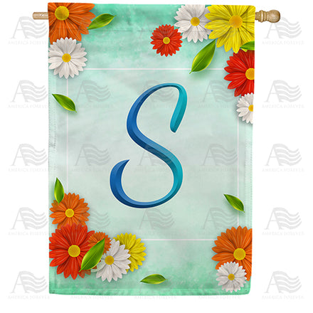 America Forever Bright Cosmos Monogram House Flag