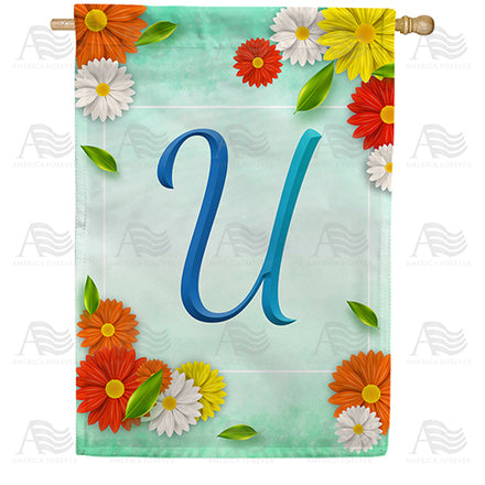 America Forever Bright Cosmos Monogram House Flag
