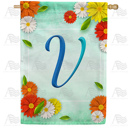 America Forever Bright Cosmos Monogram House Flag