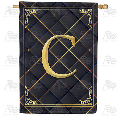 America Forever Quilted Royalty Monogram House Flag