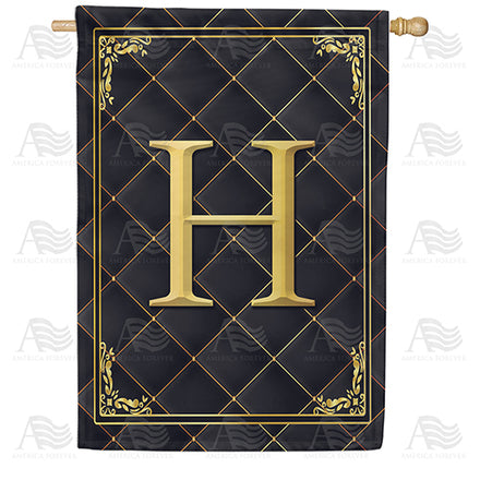 America Forever Quilted Royalty Monogram House Flag