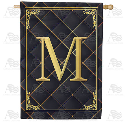America Forever Quilted Royalty Monogram House Flag