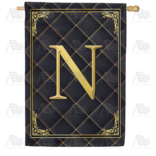 America Forever Quilted Royalty Monogram House Flag