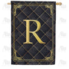 Quilted Royalty Monogram House Flag
