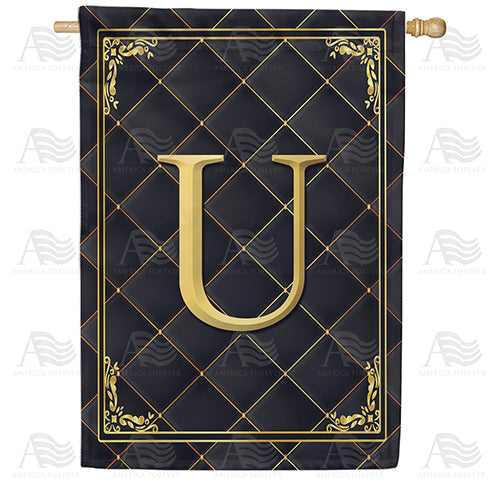 America Forever Quilted Royalty Monogram House Flag