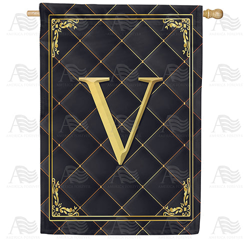 America Forever Quilted Royalty Monogram House Flag