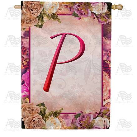 America Forever Rosie Pink Monogram House Flag