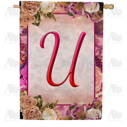 America Forever Rosie Pink Monogram House Flag
