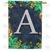 America Forever Fern On Slate Monogram House Flag