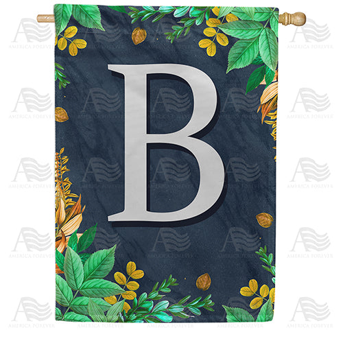 America Forever Fern On Slate Monogram House Flag