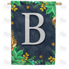 America Forever Fern On Slate Monogram House Flag