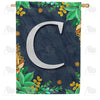 America Forever Fern On Slate Monogram House Flag