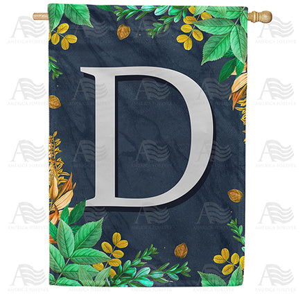 America Forever Fern On Slate Monogram House Flag