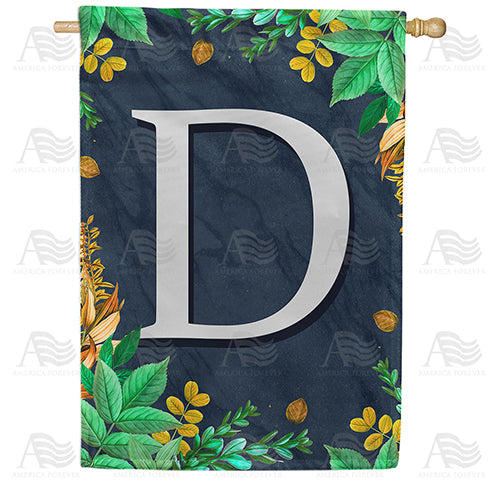 America Forever Fern On Slate Monogram House Flag