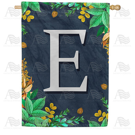 America Forever Fern On Slate Monogram House Flag