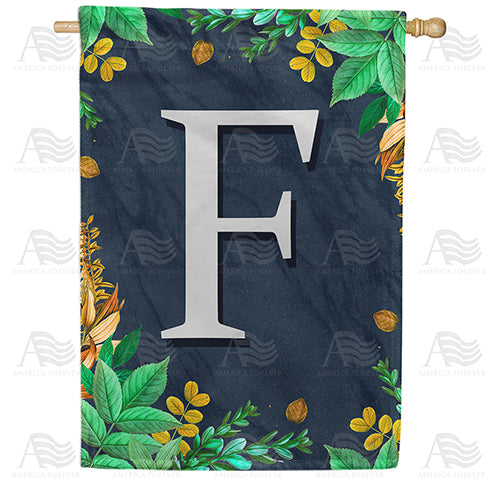 America Forever Fern On Slate Monogram House Flag