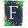 America Forever Fern On Slate Monogram House Flag