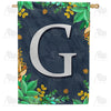 America Forever Fern On Slate Monogram House Flag