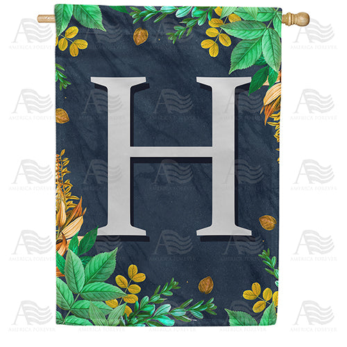 America Forever Fern On Slate Monogram House Flag