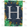 America Forever Fern On Slate Monogram House Flag