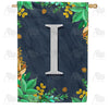 America Forever Fern On Slate Monogram House Flag