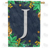 America Forever Fern On Slate Monogram House Flag