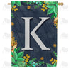 America Forever Fern On Slate Monogram House Flag