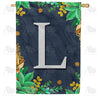 America Forever Fern On Slate Monogram House Flag