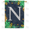 America Forever Fern On Slate Monogram House Flag
