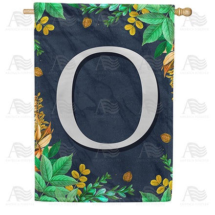 America Forever Fern On Slate Monogram House Flag