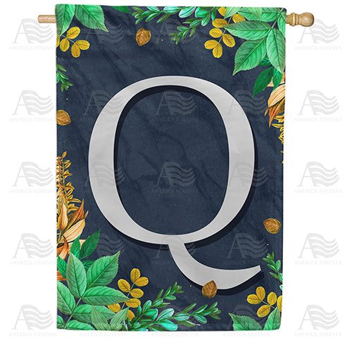 America Forever Fern On Slate Monogram House Flag