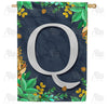 America Forever Fern On Slate Monogram House Flag