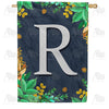 America Forever Fern On Slate Monogram House Flag