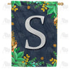 America Forever Fern On Slate Monogram House Flag