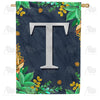 America Forever Fern On Slate Monogram House Flag
